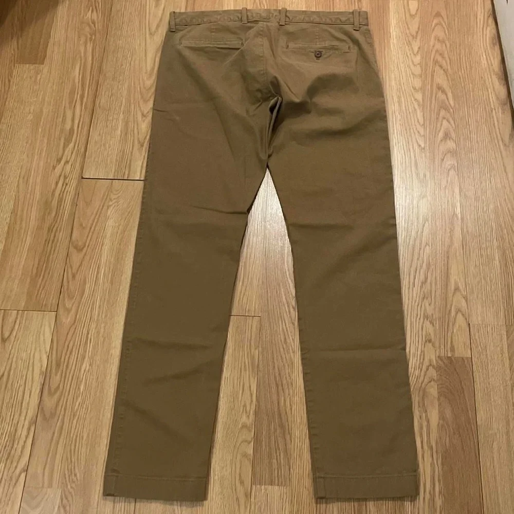 J.Crew Flex Men’s 34x34 (36x32) Slim Fit Chino Pants Brown Flat Front Preppy